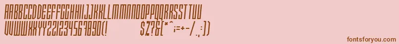 フォントXRaytedS – ピンクの背景に茶色のフォント