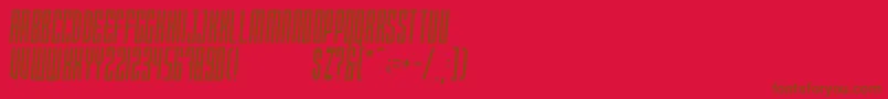 フォントXRaytedS – 赤い背景に茶色の文字