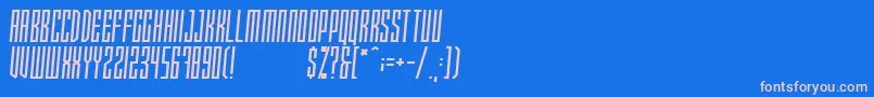 フォントXRaytedS – ピンクの文字、青い背景