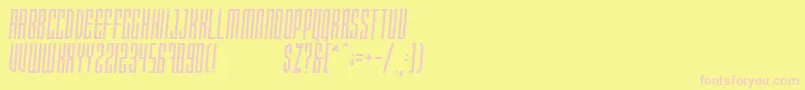 フォントXRaytedS – ピンクのフォント、黄色の背景