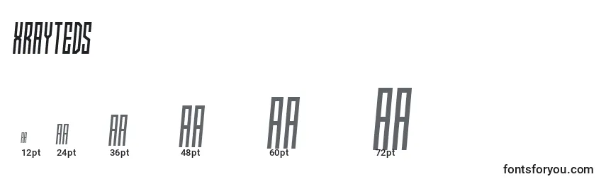 Größen der Schriftart XRaytedS