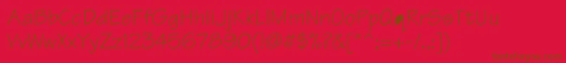 Tontil-Schriftart – Braune Schriften auf rotem Hintergrund
