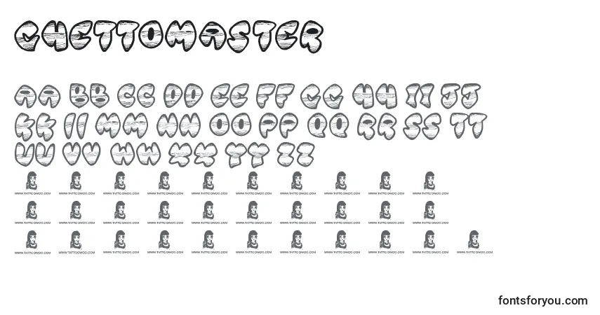 Schriftart GhettoMaster – Alphabet, Zahlen, spezielle Symbole