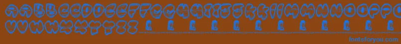 フォントGhettoMaster – 茶色の背景に青い文字