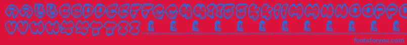 フォントGhettoMaster – 赤い背景に青い文字