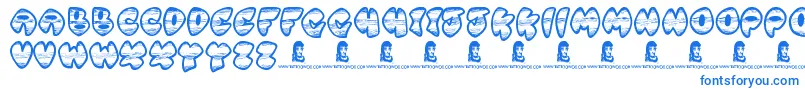 フォントGhettoMaster – 白い背景に青い文字