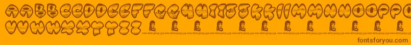 GhettoMaster-fontti – ruskeat fontit oranssilla taustalla