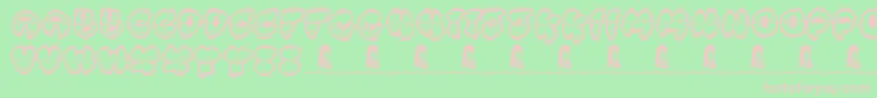 GhettoMaster-fontti – vaaleanpunaiset fontit vihreällä taustalla