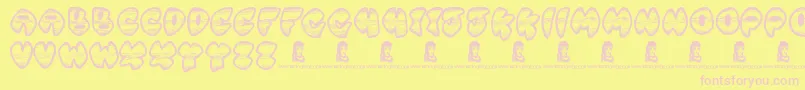 フォントGhettoMaster – ピンクのフォント、黄色の背景