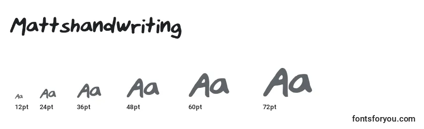 Размеры шрифта Mattshandwriting