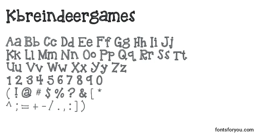 A fonte Kbreindeergames – alfabeto, números, caracteres especiais