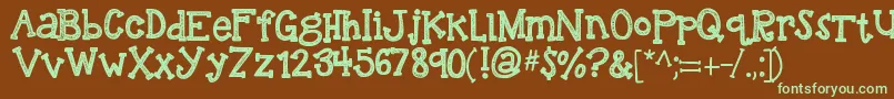 Kbreindeergames Font – Green Fonts on Brown Background