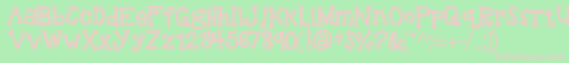 Weitere Informationen zur Kbreindeergames-Schriftart Kbreindeergames-Schriftart – Rosa Schriften auf grünem Hintergrund