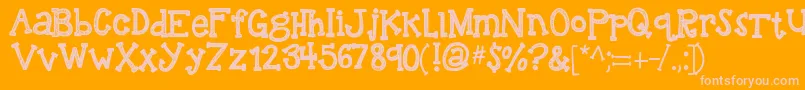 Kbreindeergames-Schriftart – Rosa Schriften auf orangefarbenem Hintergrund