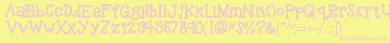 Kbreindeergames Font – Pink Fonts on Yellow Background