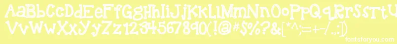 Kbreindeergames Font – White Fonts on Yellow Background