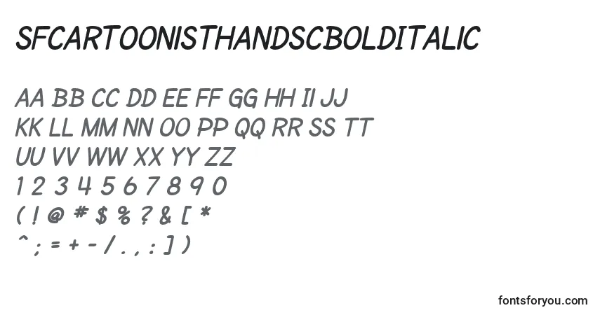 SfCartoonistHandScBoldItalic Font – alphabet, numbers, special characters