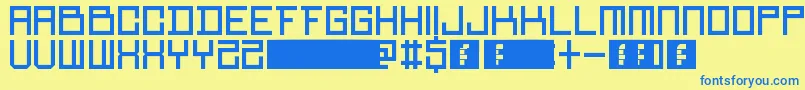 Fonte RedMamba – fontes azuis em um fundo amarelo