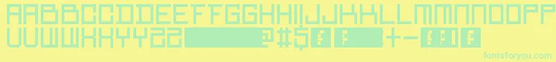Czcionka RedMamba – zielone czcionki na żółtym tle