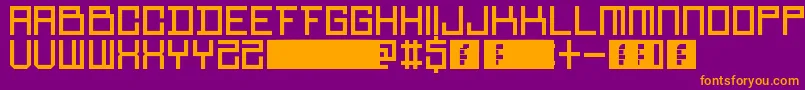 RedMamba-fontti – oranssit fontit violetilla taustalla