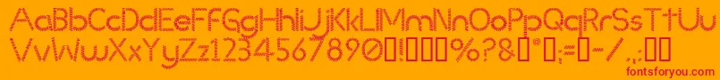Slinked-Schriftart – Rote Schriften auf orangefarbenem Hintergrund
