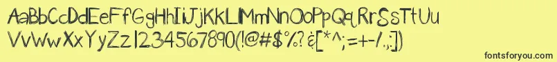 Kbanavoxlost Font – Black Fonts on Yellow Background