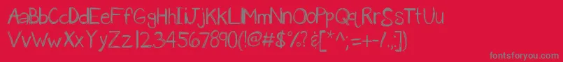 Kbanavoxlost Font – Gray Fonts on Red Background