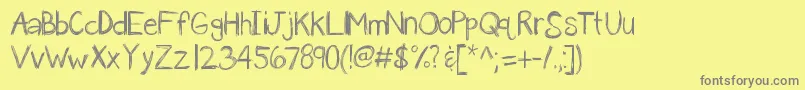 Шрифт Kbanavoxlost – серые шрифты на жёлтом фоне