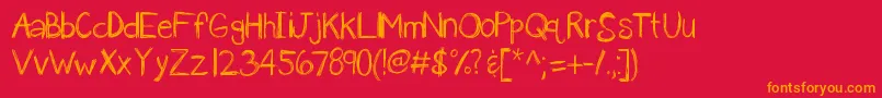 Kbanavoxlost Font – Orange Fonts on Red Background
