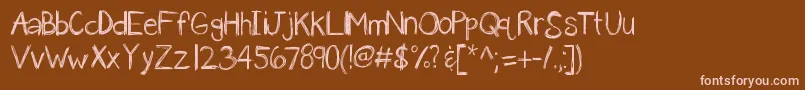 Kbanavoxlost Font – Pink Fonts on Brown Background
