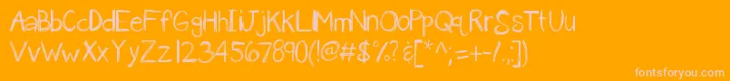 Weitere Informationen zur Kbanavoxlost-Schriftart Kbanavoxlost-Schriftart – Rosa Schriften auf orangefarbenem Hintergrund