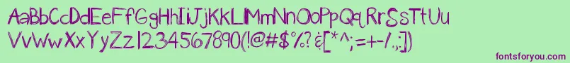 Kbanavoxlost Font – Purple Fonts on Green Background