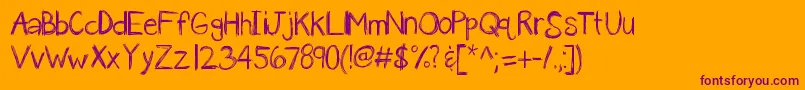 Kbanavoxlost Font – Purple Fonts on Orange Background