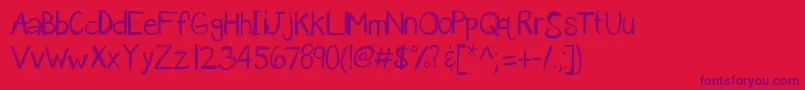 Kbanavoxlost Font – Purple Fonts on Red Background
