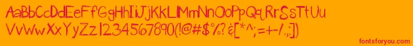 Kbanavoxlost Font – Red Fonts on Orange Background