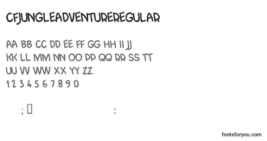 Schriftart CfjungleadventureRegular – Alphabet, Zahlen, spezielle Symbole