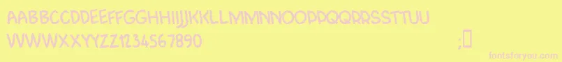 CfjungleadventureRegular Font – Pink Fonts on Yellow Background