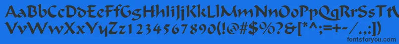 OndineRegular-Schriftart – Schwarze Schriften auf blauem Hintergrund