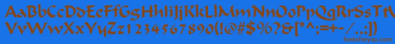 Шрифт OndineRegular – коричневые шрифты на синем фоне