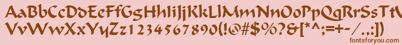 OndineRegular Font – Brown Fonts on Pink Background