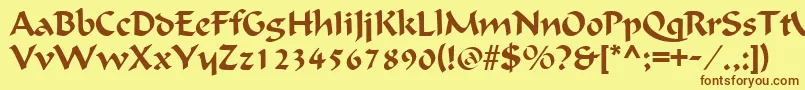 Police OndineRegular – polices brunes sur fond jaune