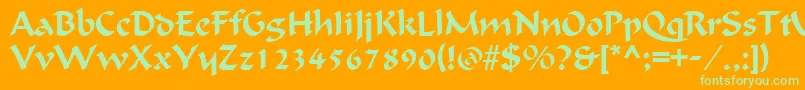 fuente OndineRegular – Fuentes Verdes Sobre Fondo Naranja