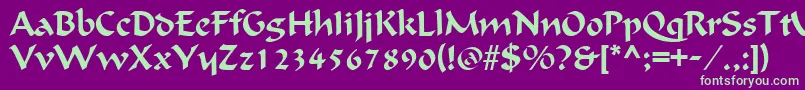 OndineRegular Font – Green Fonts on Purple Background