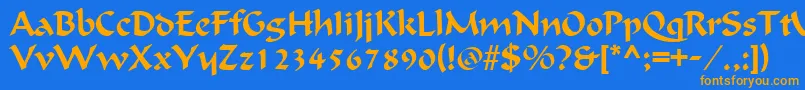 OndineRegular Font – Orange Fonts on Blue Background