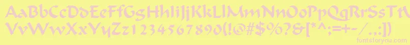 Police OndineRegular – polices roses sur fond jaune