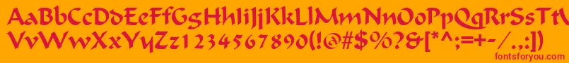 OndineRegular Font – Red Fonts on Orange Background
