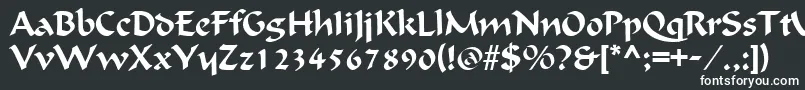 フォントOndineRegular – 黒い背景に白い文字