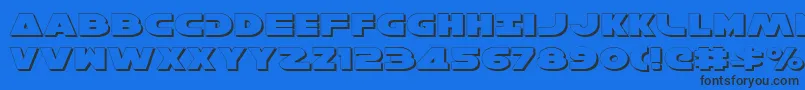 HanSoloExpandedShadow Font – Black Fonts on Blue Background