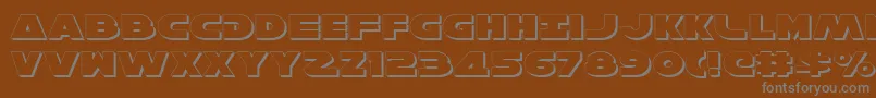 HanSoloExpandedShadow-fontti – harmaat kirjasimet ruskealla taustalla