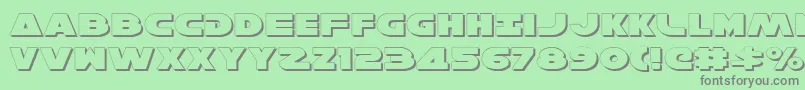 HanSoloExpandedShadow Font – Gray Fonts on Green Background